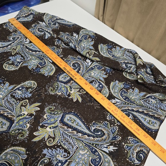 Vtg Lindor Skirt Womens 16 Petite Brown Blue Paisley Pull‎ On Lined Flowy Grunge - Picture 10 of 11